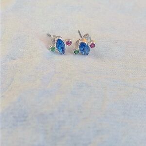 LC Lauren Conrad Blue and Green Cluster Earrings